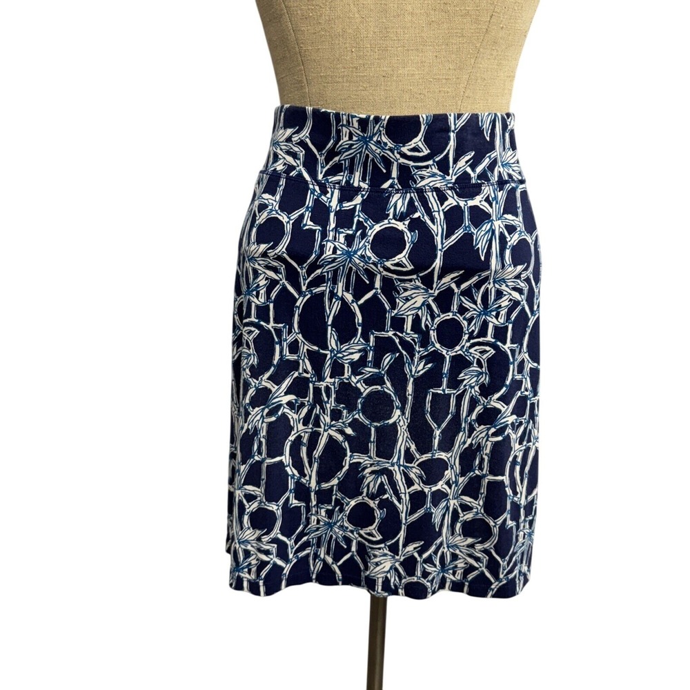 Lilly Pulitzer‎ Brenna Knit XS Skirt High Tide Lucky Bamboo Rayon Navy Coastal